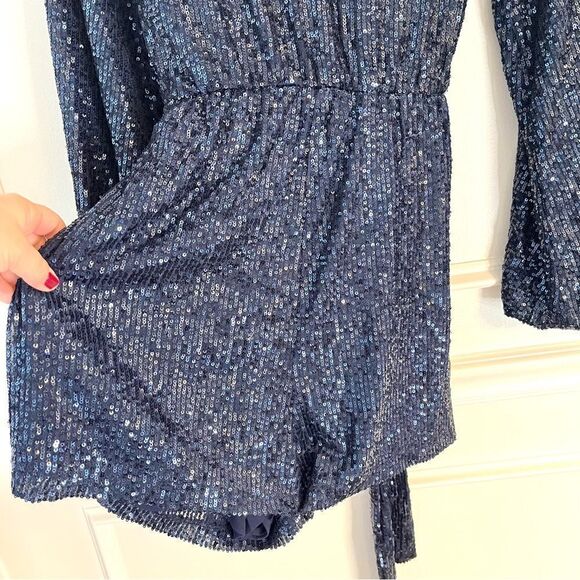 Free People Beaded Sequin Christa Long Sleeve Romper, Medium NWT - Picture 11 of 11